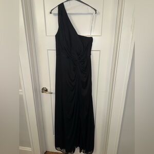 Azazie Black “Brooke” One-Shoulder Dress
